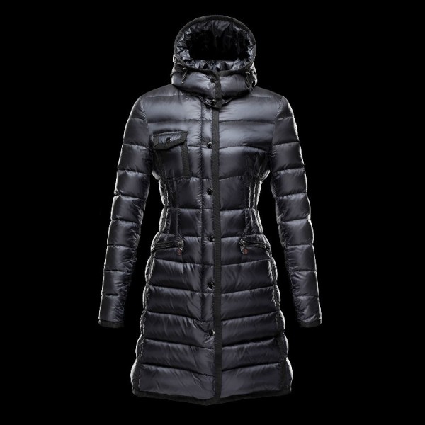 Moncler Nero Mock colletto e cappuccio staccabile caldo Cappotti